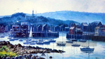 Paysage du quai œuvres - yxf0122d impressionnisme marin quai